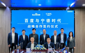 Baidu and CATL partnership AI in industrial applications Autonomous driving technology Digital intelligence transformation Green energy solutions Electric vehicle battery innovation Skateboard chassis technology